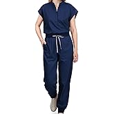 Eadflie Scrubs for Women Set, Cool Stretch Jogging Scrub Nurse Uniform Set
