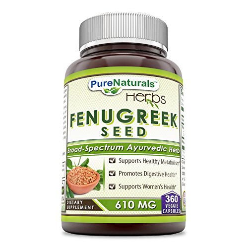 Pure Naturals Fenugreek Seed Supplement, 610 Mg (360 Capsules) - *Supports Healthy Metabolism & Women's Health* Promotes Digestive Health* Pure Naturals Fenugreek Seed Supplement, 610 Mg (360 Capsules) - *Supports Healthy Metabolism & Women's Health* Promotes Digestive Health*