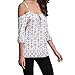 Jusfitsu Women's Low Cut Off Shoulder Casual T-shirt Loose Blouse Tops