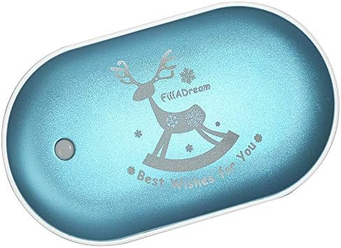 FillADream 2 in 1 Rechargeable USB Hand Heater, Rechargeable Double-Sided Hand Warmer Portable Pocket Hand Heater USB Mobile External Back up Battery Charger