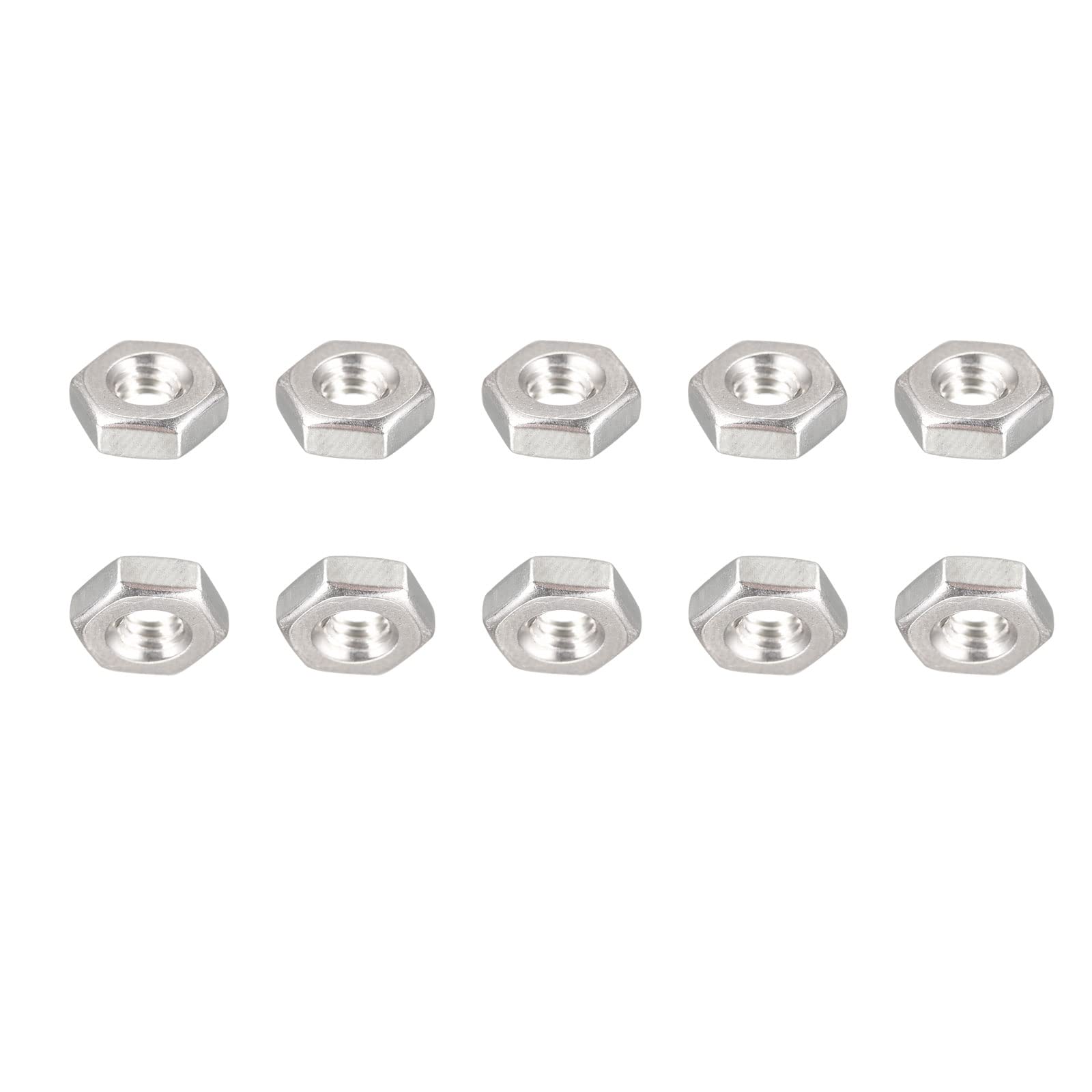 DTGN #8-32(UNC) Hex Nuts - 50Pack - Good for Home Garage Repairs - 304 Stainless Steel Hexagonal Nuts - Silver Tone