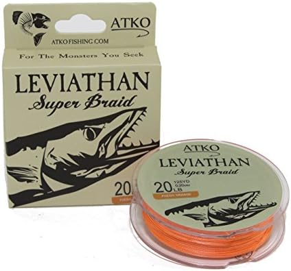 Atko Leviathan Super Braid Fishing Line (Fuego Orange, 20lb/125yd)