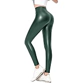 JIA QING YAN Women's White PU Faux Leather Leggings High Waisted Yoga Pants for Women Stretchy Sexy Tights