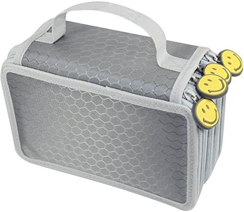 YIMOJI 72 Inserting Portable Large Capacity Multi-layer Pencil Case Holder Pouch Bag Colouring Pencils Organiser for School Office Teenagers Girls (Gray)