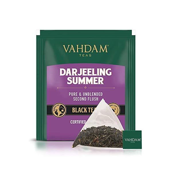 VAHDAM, Darjeeling Schwarz Tee (100 Teebeutel) Mittleres Koffein Tee | 100% Reine Unvermischte Darjeeling Teebeutel Aus Indien | Brau HeiÃ, Eis oder Kombucha Tee – Bild 3