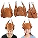 Spooktacular Creations 3 Pack Plush Roasted Turkey Hats for Thanksgiving and Halloween Costume Dress Up Party