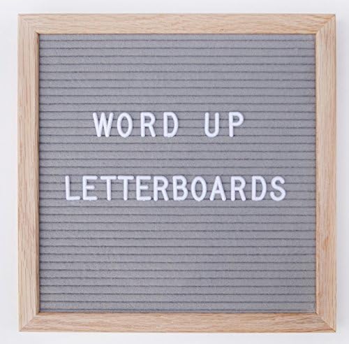 Word Up Premium Felt Letter Board (10x10, Oak Frame and Gray Felt)
