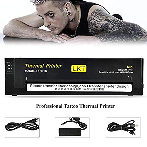 Tattoo Transfer Copier Professional Tattoo Thermal Printer Stencil Paper Tattoo Machine, Portable Mini Liner Printing Professional Copier Stencil Paper Print with 1 pc Paper - Thumbnail 7