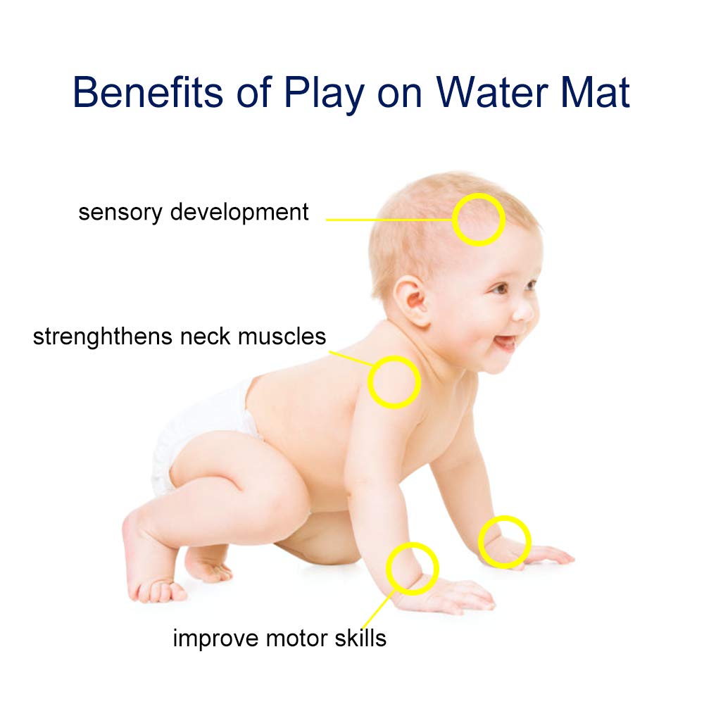 LAPPAZO Water Play Mat Inflatable Tummy Time Play Active Center for Baby\'s Stimulation Growth or Cooling the Pets