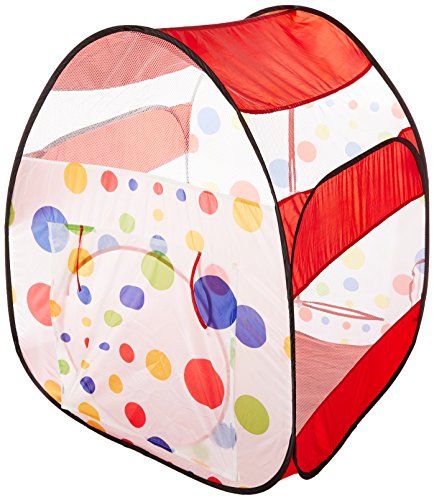 Cute Red Polka Dot Twist Play Ball Tent House for Kids w/ Safety Meshing for Child Visibility & Tote Play Tent
