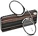 Pince Nez Style Clamp Nose Resting Pinching Reading Glasses ith No Temple Arms Readers for Men and Women FJB02 (Gray Brown, 2.5)