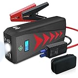 Car Jump Starter Emergency Kit 1000A Peak (up to 8.0L Gas or 6.0L Diesel), Multifunction 24000mAh Quick Charge Power Bank with Dual USB Charge Port, Built-in LED Emergency Flashlight