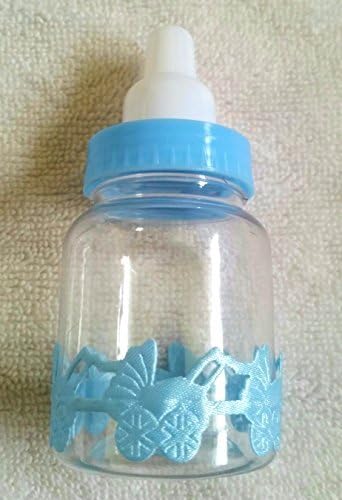 Blue Baby Boy Baby Shower Decoration Fillable Bottles 12 Party Pack