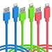 Cambond iPhone Cord, 3 Pack 8 Pin Apple Certified Lightning to USB Cable Durable Stepped Updated Cord Fast Charger / Rapid Charging Cable 6ft (Blue + Peach + Green)