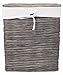 BirdRock Home Rustic Woven Wood Peel Laundry Hamper with Lid | Thin Weave Laundry Basket | Removable Liner | Dirty Clothes Storage Bin | Grey