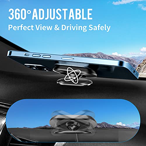 HUANLI Car Magnetic Phone Mount Upgrade 8X Magnets Magnetic Phone Holder for Car Ultra-Strong Magnet Suction Cell Phone Holder Dashboard 360° Rotation&View Universal Compatible for All Phones(Silver)