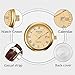 Womens Leather Watch,Fashion Casual Gold Watches for Women,Waterproof Quartz Ladies Brown Wrist Watch