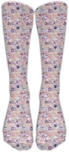 Rose Quartz And Amethyst Stone Marble Athletic Tube Stockings Classics Knee High Socks Sport Long Sock One Size