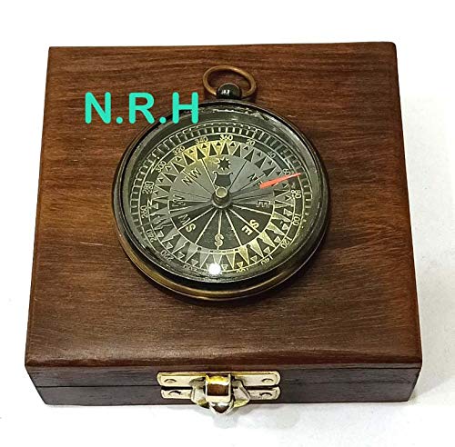 Antique Vintage Nautical Gift compass With Wooden Box