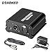 Aokeo 1-Channel 48V Phantom Power Supply with Adapter, Bonus+XLR 3 Pin Microphone Cable for Any Condenser Microphone Music Recording Equipment