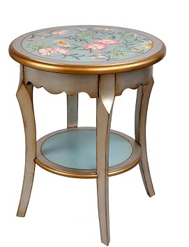 Amazon Com Jcnfa Tables American Country Side Table Solid Wood Coffee Table Vintage Sofa Side Table Painted Small Round Table Telephone Table Color Picture Size 20 0720 0724 21in Furniture Decor