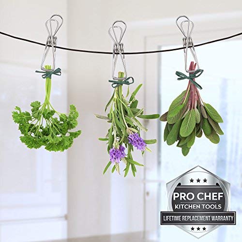 Pro Chef Kitchen Tools Laundry Clothespins Set of 24 Stainless Steel