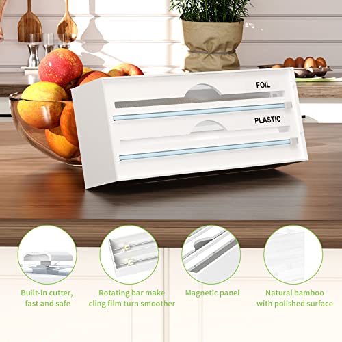 Foil And Plastic Wrap Organizer,PILIPILI Cling Film Cutter 2 In 1