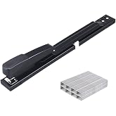 SF ITEM Long Reach Stapler Office Staplers Desktop Stapler, 50 Sheets Capacity Long Arm Staplers with 1600pcs 23/8 Staples (Black, 50 Sheets Capacity)