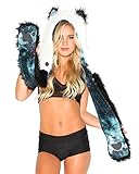 iHeartRaves Panda Rave Spirit Animal Furry Hood (Electric Galaxy)