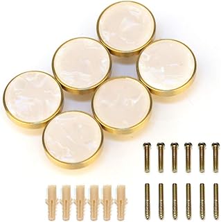 EVERGD 27 mm reines Kupfer Griff Schale Messing Gold Kleiderschrank Küche Schrank Tür Schublade Schrank Hardware Pull Griff Kleidung Mantelhaken Modern Einfach (6, Pearl Rainbow)