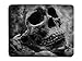Skull Mouse Pad Grey Skull Background Customized Rectangle Non-Slip Rubber Mouse Pads Gaming Mouse Pad(240mm x 200mm)