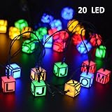 Vmanoo Solar Garden Lights,15.5ft 20 LED 8 Modes Letters Fairy String Light for Bedroom Decoration Outdoor Holiday Patio Landscape Home Valentines Gift (Multicolor)