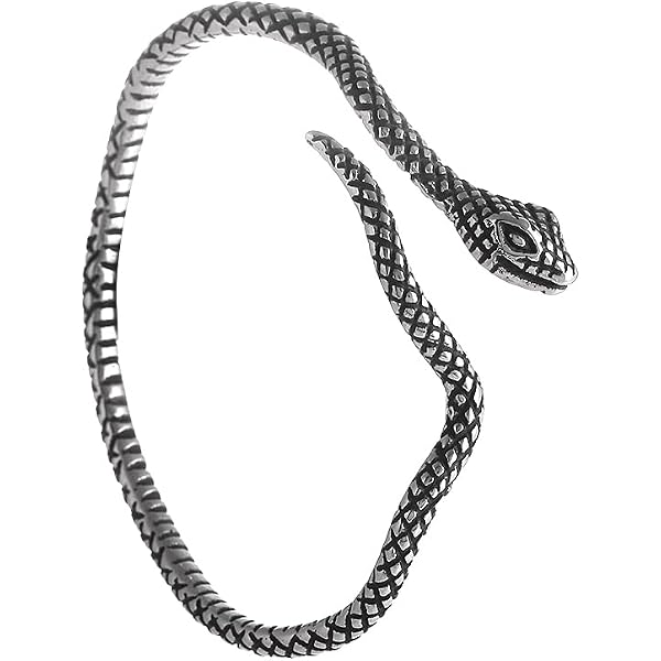 Rustic Cuff White and Black Snake-Print Cuff Bracelet with Silver Medallion E41F2BEA-9EC1-48B6-B23E-  main image 3