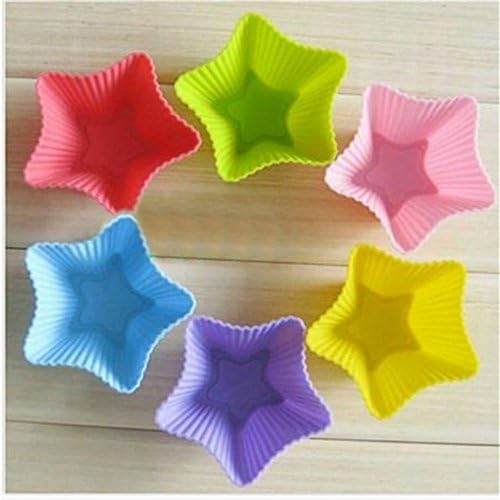 WMSTUDIO 6pcs/Set Mixed Colors Silicone Muffin Cases Cake Cupcake Liner Baking Molds Cake Moulds Gift