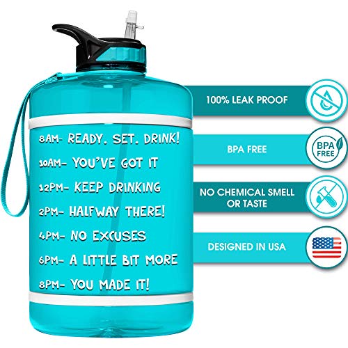 NatureWorks HydroMATE Gallon Water Bottle with Straw BPA FREE Leak