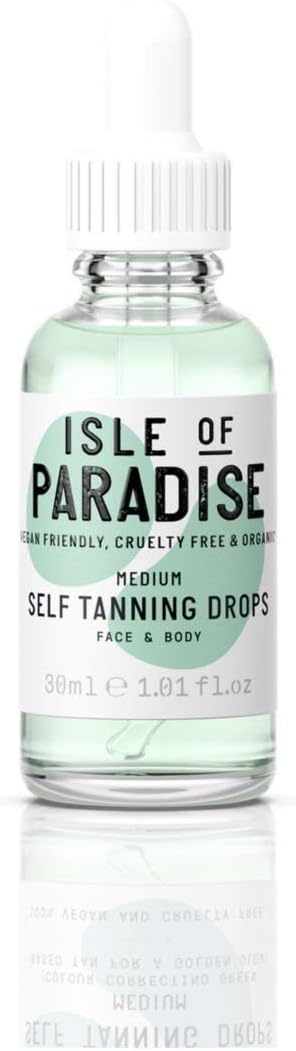 Paradise- Self Tanning Drops Medium Full Size,100 Percent Vegan, Organic.