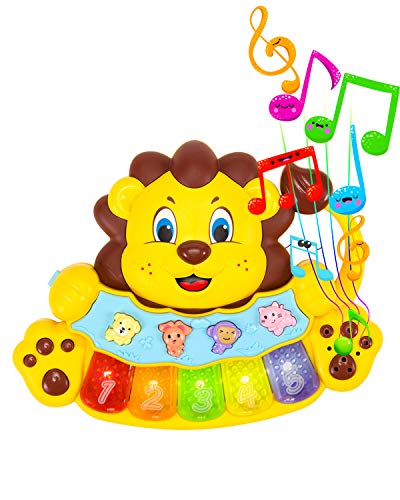STEAM Life Educational Baby Musical Instrument Toy Piano | Lion Light Up King Piano Toy Keyboard has 5 Numbered Keys | Plays Songs and Music Memory Game (Baby Lion King Piano) - Thumbnail 7