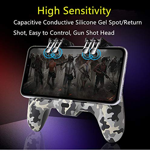 image for popman Mobile Game Controller 4 Trigger with Cooling Fan for PUBG/Call