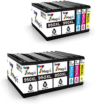 7Magic 950XL 951XL Compatible Ink Cartridge for 950 951 950 XL 951 XL High Yield for OfficeJet Pro 8600 8610 8620 8630 8100 8625 8615 276dw Printer (5 Black|2 Cyan|2 Magenta|2 Yellow)