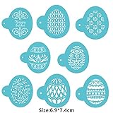8 Pcs Packed Easter Eggs Cookie Cake Stencil Decorate Mould Fondant Biscuit Tool
