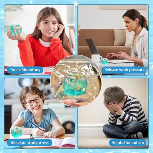 SLEEPHEAD®Ice Cube Fidget Toys - Sensory Toys with Real Sea Shells