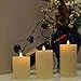 smtyle Flameless Candles for Fireplace Candelabra or Desk Decor Flickering with Moving Flame Wick Bright Pillar Candle with Remote Control Timer Battery Operated Ivory Flat Top 3