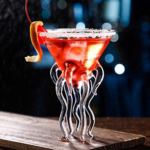 Cabilock Cocktailgläser Glas Transparent Tintenfisch Design Cocktailbecher 2 Stücke Neuheit Bier Wein Saft Tasse… – Bild 4
