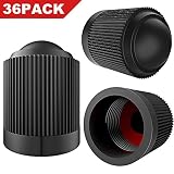 PPpanda Valve Dust Caps,Tire Caps Valve Stem Caps Tyre Valve Dust Caps Dustproof Tire Cap for Car, Motorbike, Trucks, Bike and Bicycle(ONLY Schrader Valve) 36pcs,Black