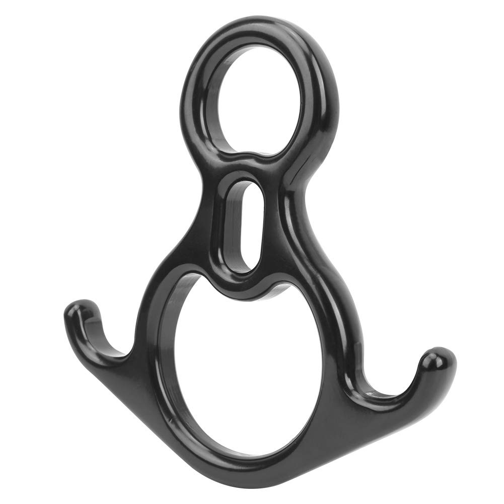 equlup Rescue Figure 8 Loop Descender, Magnesium Aluminum Alloy Climbing Belay Device Brakedown Protector Equipment