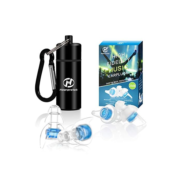 High Fidelity Music Ear Plugs for Women, Hearprotek 20db Noise Reduction Earplugs-Hearing Protection for Concert…
