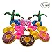 Inflatable Cup Holder Pool Toy - Unicorn Donuts Flamingo Palm Tree and Duck Floating Drink Holder for Pool Party Summer Swimming Event, 5 styles in 12 pcs
