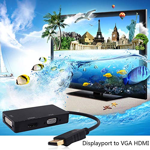 Water-chestnut 3 in 1 Displayport DP Male to HDMI/DVI/VGA Female Adapte Converter Cable 1080P
