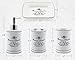 Vintage Chic Bathroom Accessory Set. Classic French Provincial 4 Piece Bath Gift Set includes liquid soap/lotion dispenser, toothbrush holder, tumbler, and soap dish.