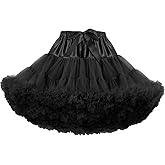 Women's Tulle Petticoat 3-Layered Puffy Tutu Skirt Crinoline Underskirts for Cosplay Party Dress